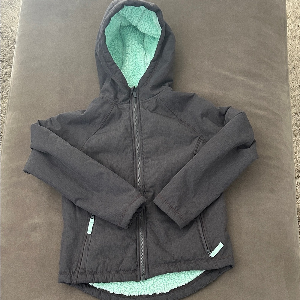 All in Motion Black Jacket with Light Blue Sherpa Lining